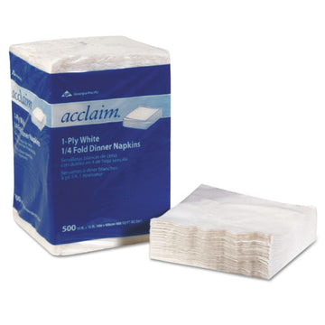 Georgia Pacific® Professional Acclaim 1-4 Fold Paper Dinner Napkins, White, 1-ply, 16"x16", 500-pk, 8 Pk-ct freeshipping - TVN Wholesale